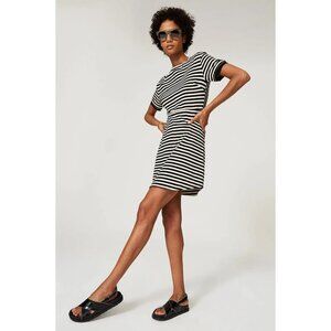 DEREK LAM 10 CROSBY Women's Striped Short Sleeve T-Shirt Dress Size 46/US 10